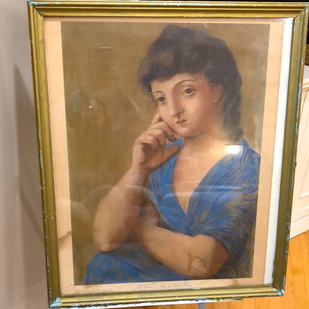 Picasso,photolithography Print,Femme in bleu,